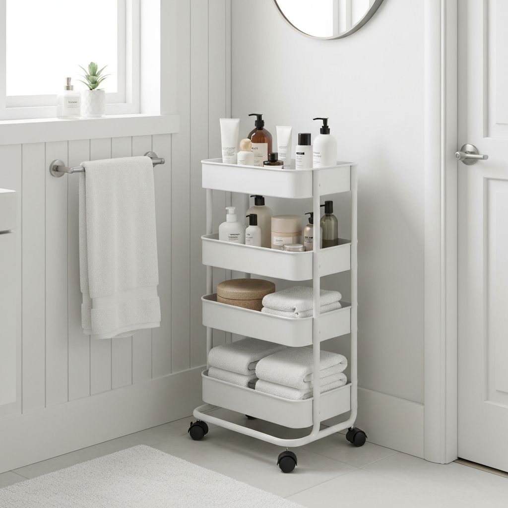Carrito organizador en baño