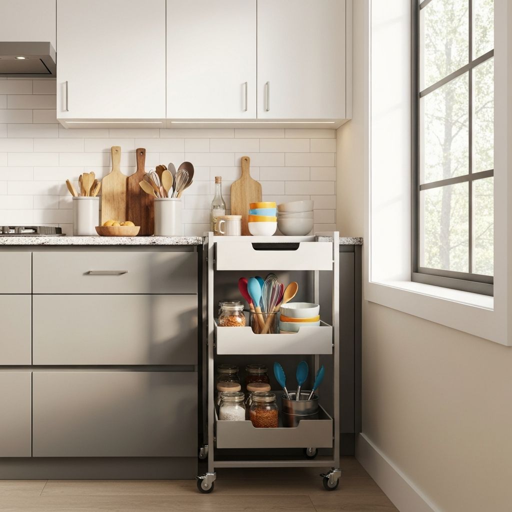 Carrito organizador en cocina